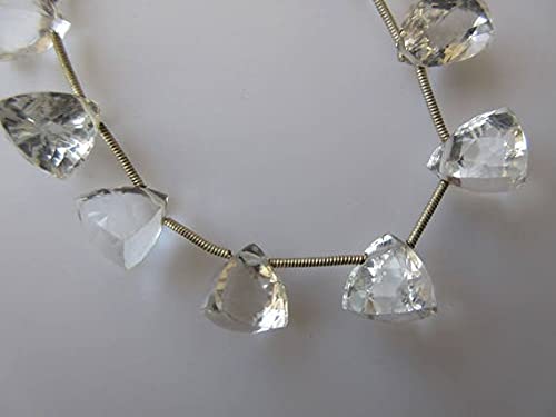 Quartz crystal faceted trillion shaped beads perles 11mm pour bijoux