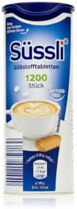 süssli suessli German Sweetener Tablets 1200pcs in Dispenser - Lactose Free Recipe - Imported from Germany