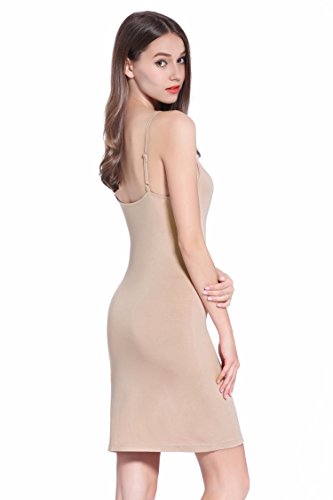 Coreal Full Slip For Women Under Dress Adjustable Spaghetti Strap Knee Length Slips Undergarment Nightwear2
