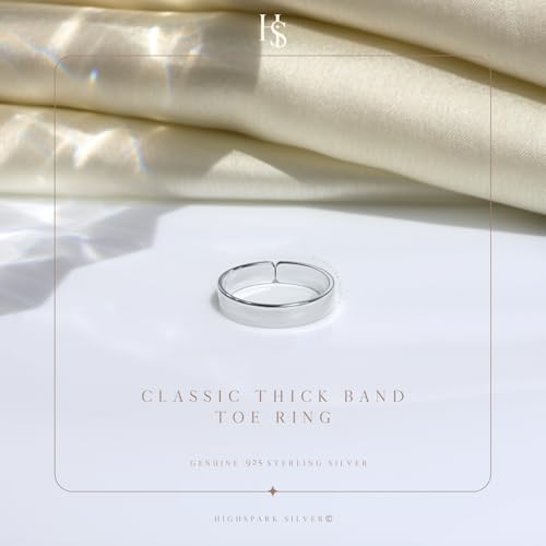 Image of HighSpark Silver Toe Ring /Band Ring for Women | 92.5 Sterling Silver Adjustable Toe Rings | 1 Piece Only | Minimal & Elegant Designs