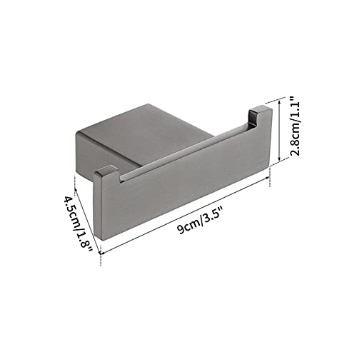 Porte-serviettes double gris antirouille pour fixation murale stable