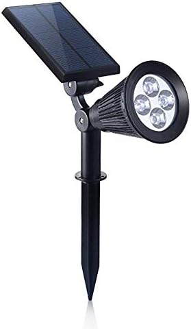FALOVE Solar Spot Lights Outdoor, 180°Adjustable Auto On/Off Flag Pole Lights, Waterproof Security Wall/Ground Light for Garden, Pool Area, Tree, Pond, Landscape and Yard(1 Pack)