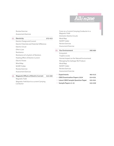 (Old Edition) All in One Science Class 10th (2024-25) Code : F1144