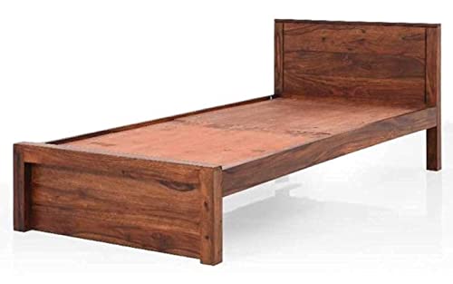 Image of Wudniture Solid Sheesham Wood Single Bed I Sheesham Wood Single Size Bed-Natural Finish