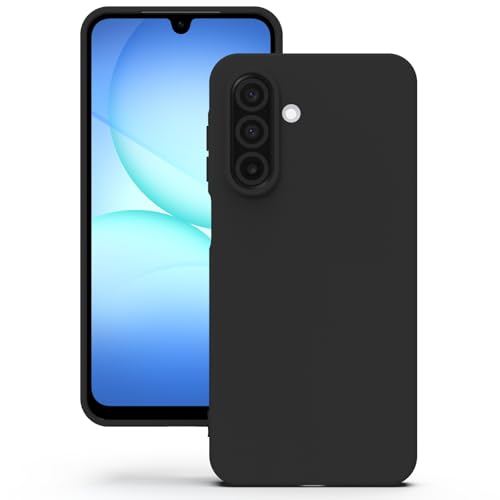 Image of YATWIN Silicone Case for Samsung Galaxy A17 4g /5g, Soft-Touch, Shockproof, DustProof, Antiskid Phone Cover for Samsung Galaxy A17 4g /5g - Black