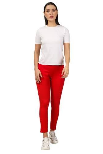 Image of ON&ON Women's Cotton Stretchable Slim Fit Straight Pants Trouser for Casual Wear and Office Wear