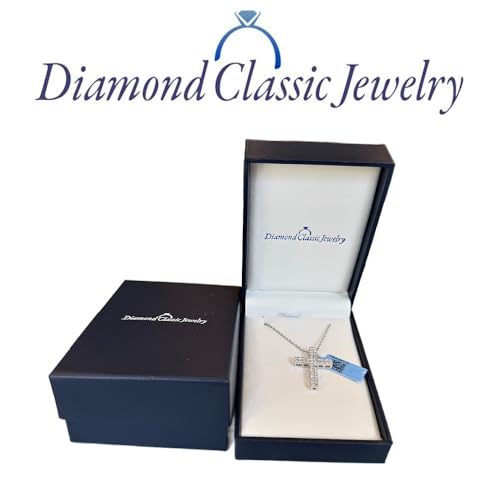 IGI Certified 1 Carat Lab Grown Diamond Cross Necklace 2-Row (F-G Color, VS2-SI1 Clarity) Sterling Silver or 14K Yellow Gold Plated Silver - 18 Inch Chain4