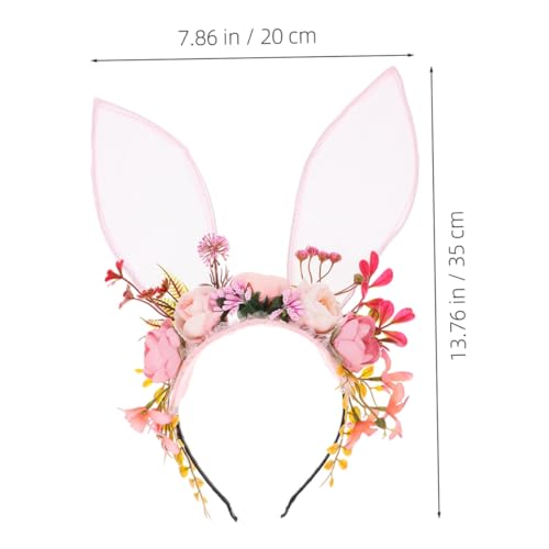 Accessoire de coiffure oreilles de lapin avec fleurs pour déguisement