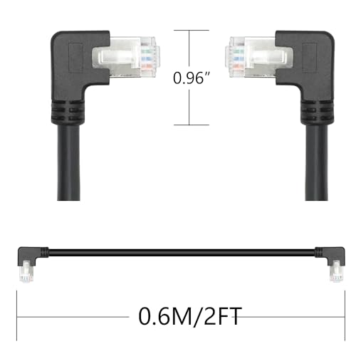Cable Ethernet Cat6 2 piezas 60 cm RJ45 ángulo 90° miniatura 7