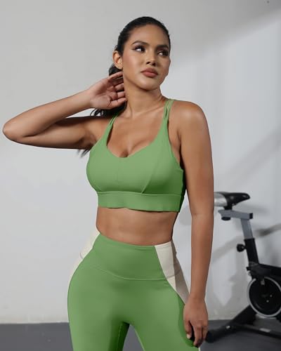 Image of Grace Form Sports Bra for Women Strappy Medium Support Push Up Padded Sports Bra for Running Workout Bra Yoga Bra