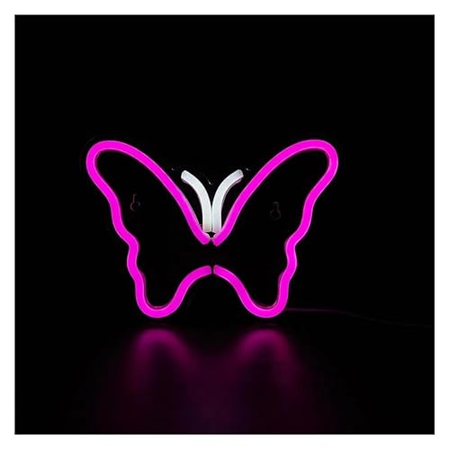Lampe néon papillon lumineuse LED 30x21.5cm à économie d'énergie