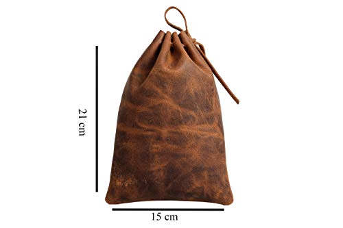 Leather Drawstring Pouch multipurpose Medieval coin waist bag2