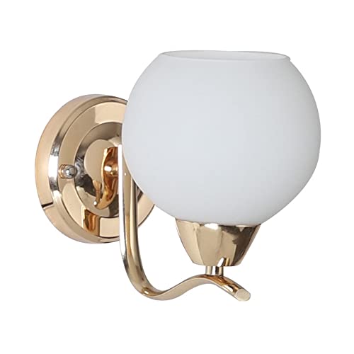 Lámpara de pared de vidrio vintage E27 LED 12W aplique de cobre para dormitorio y pasillo