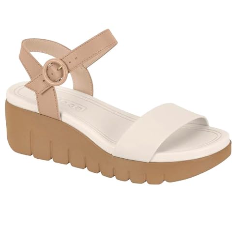 Sandália Moleca Feminina Napa Turim Salto Anabela Branco Off/bege 5536.100.9569.42884 36