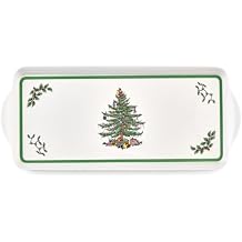 Spode Sandwich Tray 15.1" x 6.5" Rectangular Melamine Serving Platter with Decorative Artwork, Durable Heat & Stain Resistant Board for Snacks, Tea, Sandwiches, Cookies & Dining Table