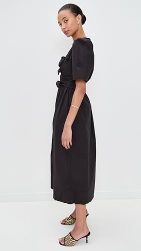 Women's Stretch Cotton Tie Strap Midi Dress4