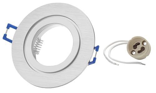 Sweet Led Einbaustrahler GU10 IP44 – Aluminium Ø68mm Spot für Bad & Küche – Deckenleuchte rund – Gebürstet Silber – Ohne Leuchtmittel – 230V Sweet Led Einbaustrahler GU10 IP44 – Aluminium Ø68mm Spot für Bad & Küche – Deckenleuchte rund – Gebürstet Silber – Ohne Leuchtmittel – 230V