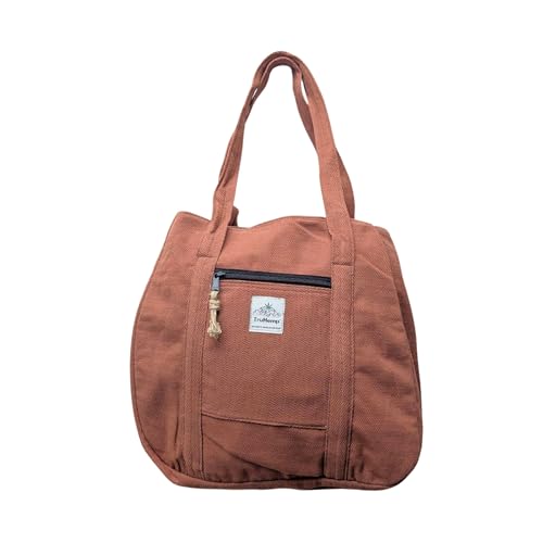 Hemp Shopping Tote Bag with Dual Zippered Compartments