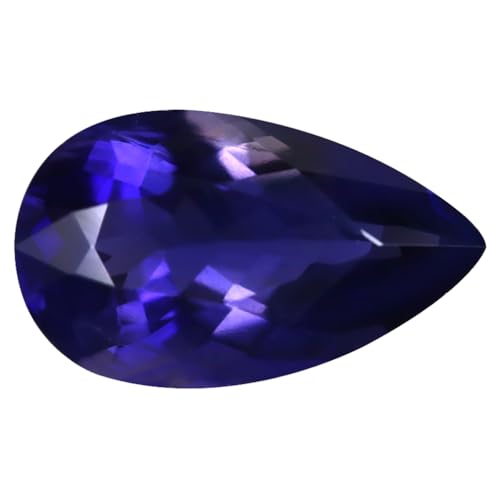 Iolite de Ceylan non chauffée de 2,91 carats, gemme bleue d'exception taillée en poire