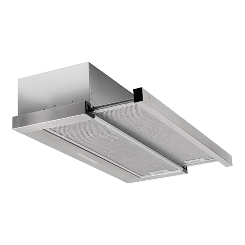 Lista de Campanas de Acero Inoxidable para Cocina los mejores 10. 46 AVERA Campana para cocina de Pared 90 cm Acero Inoxidable, Deslizable, 2 Velocidades, 2 Filtros metálicos lavables y 2 Filtros de carbón activado, Extrae y purifica, Control por...