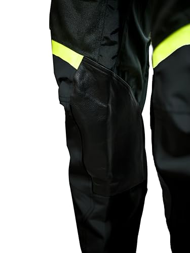 Image of Raida Trailcraft Off-Road Pants | MX & Trail Ride | Lightweight | Abrasion-resitant Fabric | Heat Sheild Panel | (in, Alpha, 5XL, Black /Hiviz)