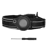Collar de perro Airtag, collar de perro reflectante ajustable de neopreno acolchado para mascotas con soporte para AirTag para perros pequeños, medianos y grandes