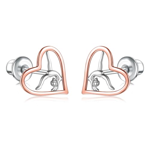 Image of Gymnastics Gifts for Women Gymnast Stud Earrings 925 Sterling Silver Team USA Gymnastics Fashion Jewelry Sport Birthday Christmas Gifts