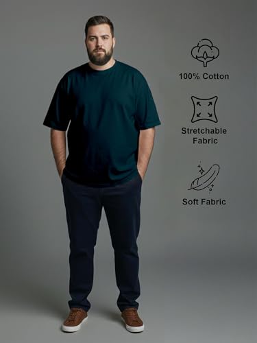 Image of XENOVAURBAN Mens Plus Size Cotton T-Shirt Combo | Combo Pack of 2 Unisex Fit Plus Size Printed Tshirts
