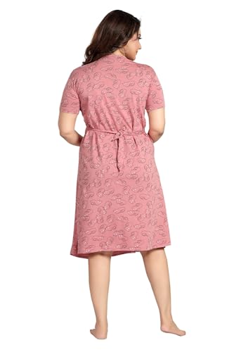 Image of Fabme Women's Above Knee Length Printed Pre and Post Pregnancy Pure Cotton Nursing Nightdress Nighty