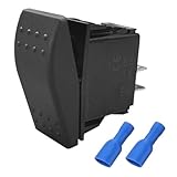 BDZMC 2 Pin Rocker Switch, Waterproof ON-Off-ON Momentary Rocker Toggle Switch, 12V 20A SPST Push Button Switchs for Marine Boat Automotive RV Truck ATV