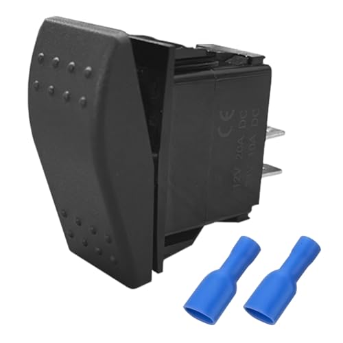 BDZMC 2 Pin Rocker Switch, Waterproof ON-Off-ON Momentary Rocker Toggle Switch, 12V 20A SPST Push Button Switchs for Marine Boat Automotive RV Truck ATV