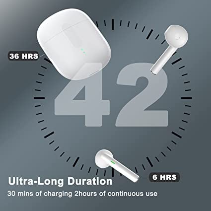 BRLN Wireless Earbuds,Bluetooth 5.3 Noise Cancelling Earbuds,Bluetooth Headphones 3D HiFi Stereo Bass, IPX7 Waterproof Sports Touch Control with USB-C Fast Charge Mini Charging Case for Android iOS 3