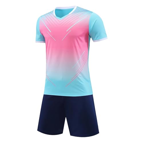 Hoseay Maillot de Foot Garçons, Séchage Rapide Ensemble Tenue Football, Respirant T-Shirt et Shorts Deux Pièces Survêtement, Vêtements de Sport Basketball pour...