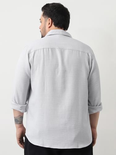 Image of Urbano Plus Men's Linen Blend Full Sleeve Relaxed Fit Casual Solid Shirt