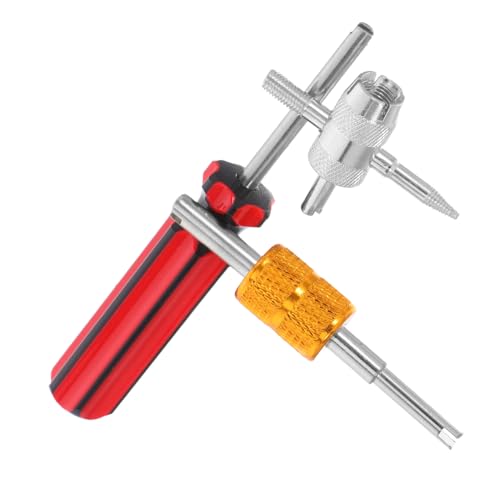 PRETYZOOM 1 Set Portable Valve Stem Core Remover Tool Heavy Duty Metal Tire Valve Installation Wrench for Cars Bikes and Motorcycles Compact and Lightweight Design for
