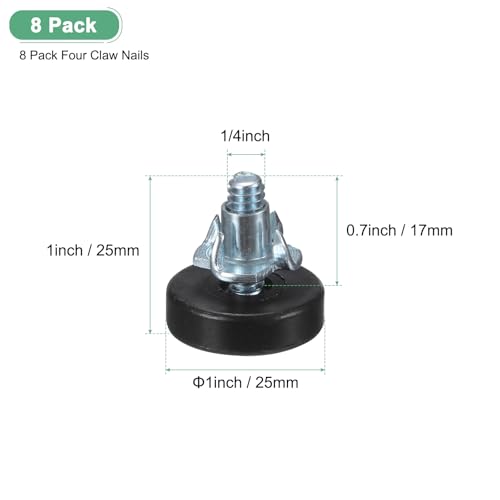 Image of M METERXITY 8-Pack Furniture Feet, 1 /4 inch Thread w /T-Nut Kit Adjustable Furniture Levelers, Adjustable Leveling Feet Supports 2640LBS for Tables /Cabinets /Large Base Supports [Black]
