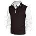 PJ PAUL JONES Mens Sweater Vest Casual Quarter Zip Knitted Vest Sweater Regular Fit Pullover Knitwear Coffee M