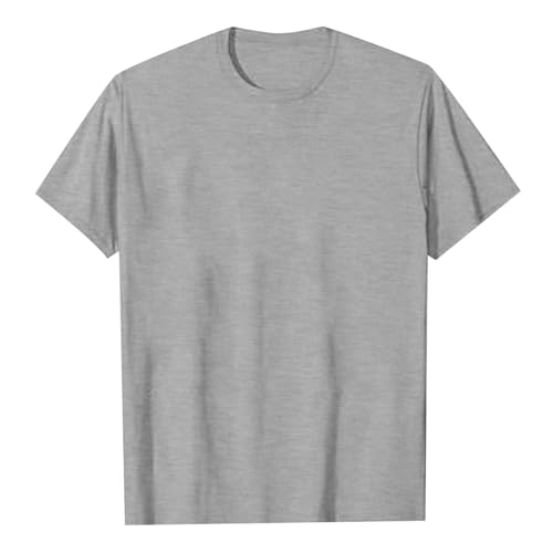 Camiseta casual para hombre suave y cómodo algodón con cuello redondo manga corta reloj de pulsera medidor de electricidad, gris, XL