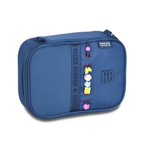 Estojo Box Rebecca Bonbon Beaded Fun 100 Pens Grande Resistente Feminino Escolar (Azul)