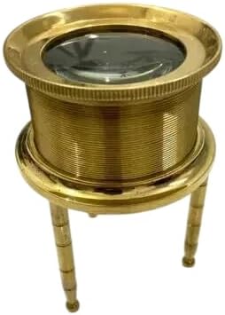 Antique Brass Chart Magnifier - Brass Round Map Reader - Tripod Magnifying Glass - Nautical Chart Magnifier, Vintage Home Decor Gifts