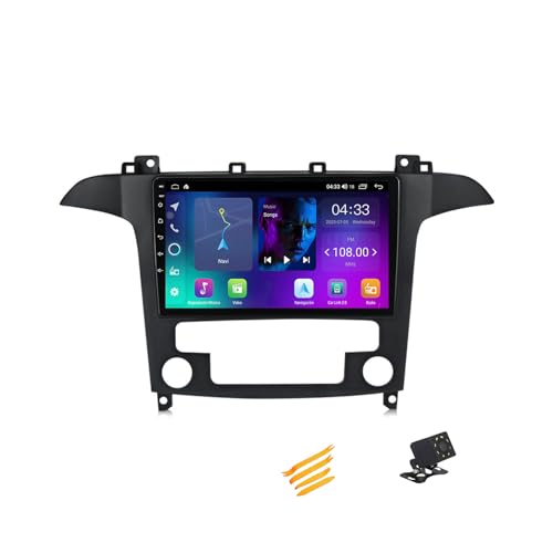 EsaSam Android 13 Car Stereo QLED Display Compatible with Ford S-MAX 2006~2015 Touch Screen 9 Inch Car Radio with Car Play Bluetooth Navigation Android Car Radio FM RDS SWC,4 Core NF1 1G+32G
