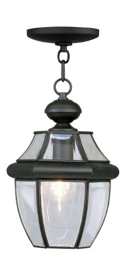 Livex Lighting 2152-04 Monterey 1-Light Outdoor Hanging Lantern, Black
