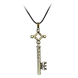 Größe: 22 x 64 mm Aohua Nützlich Attack On Titan Halskette mit Metall Schlüssel für Hochzeitsparty - Bronze