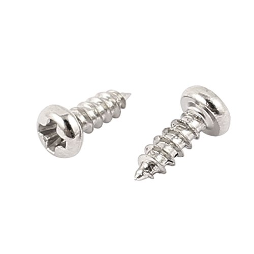 uxcell 50 Pzs Tornillos Autorroscantes M2 x 6mm Acero Inoxidable miniatura 2
