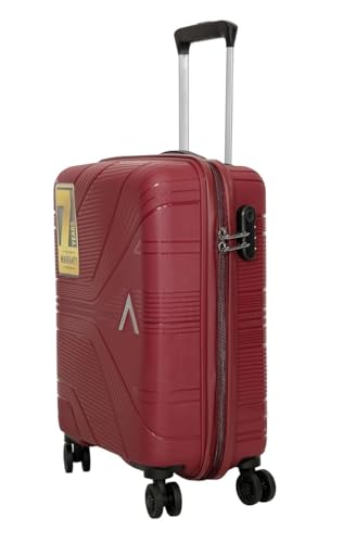Image of VIP Polypropylene Aristocrat Hard Shell Luggage Set, 55 /66 /76 cm,Set of 3 Suitcases with 8 Spinner Wheels,Number Lock and 7 Years International Warranty (Maroon)