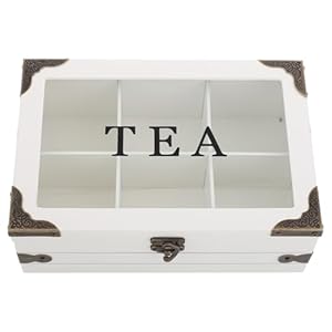 Cabilock Vintage Holz Teebox mit Glasdeckel