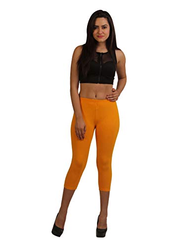 Image of Frenchtrendz Women's Cotton Spandex Stretchable Mid Rise Slim Fit Legging Capris (XS-4XL)