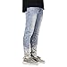 JEsilunmaMY Men's Skinny Pencil Jeans Fashion Mid Waist Gradient Denim Pants High Street Hip Hop Casual Cotton Jean Trousers (Light Blue,32)