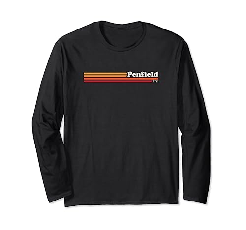 Vintage 1980s estilo gráfico Penfield New York Manga Larga