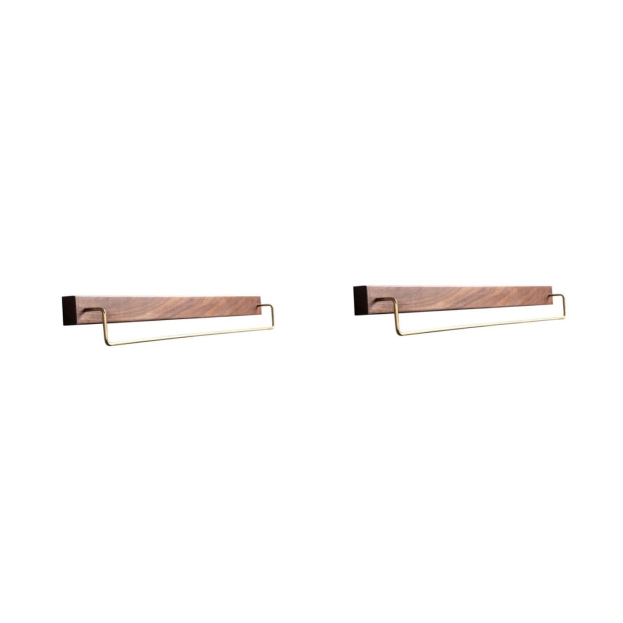 Porte-serviettes en bois de noyer de prestige SHINEOFI, étagère murale haut de gamme en bronze